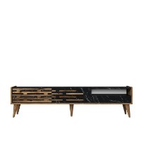 Comodă TV Hanah Home Valensiya Walnut Black Marble imaginea #4 — magazin online Desire.md