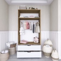 Dulap Hanah Home 1600-015 Walnut White imaginea #4 — magazin online Desire.md