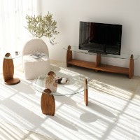 Comodă TV Hanah Home Surf Chesnut Transparent imaginea #2 — magazin online Desire.md