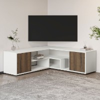 Comodă TV Hanah Home Rosa White Antique Walnut