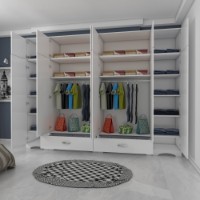 Dulap Rani BA133 Walnut White imaginea #2 — magazin online Desire.md