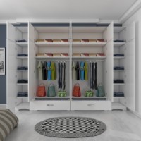 Dulap Rani BA133 Walnut White imaginea #4 — magazin online Desire.md
