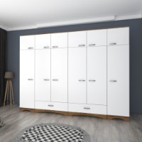 Dulap Rani BA133 Walnut White imaginea #2 — magazin online Desire.md