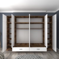 Dulap Rani BA133 Walnut White imaginea #5 — magazin online Desire.md