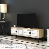 Comodă TV Hanah Home Yuka 120 Sapphire Oak White imaginea #2 — magazin online Desire.md