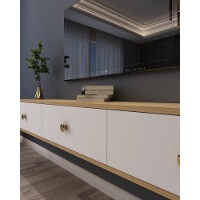 Comodă TV Hanah Home Zuzu 180 Sapphire Oak White imaginea #3 — magazin online Desire.md