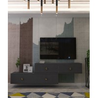 Comodă TV Hanah Home Zuzu Double Anthracite imaginea #3 — magazin online Desire.md