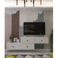 Comodă TV Hanah Home Zuzu Double White imaginea #4 — magazin online Desire.md