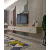 Comodă TV Hanah Home Zuzu Double Sapphire Oak White imaginea #2 — magazin online Desire.md