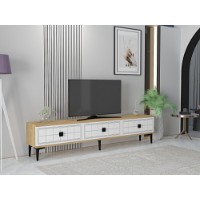 Comodă TV Hanah Home Yuka 180 Sapphire Oak White imaginea #2 — magazin online Desire.md