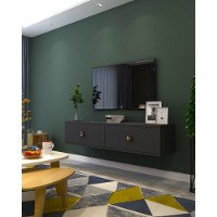 Comodă TV Hanah Home Zuzu 120 Anthracite Gold imaginea #2 — magazin online Desire.md