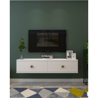 Comodă TV Hanah Home Zuzu 120 White Gold