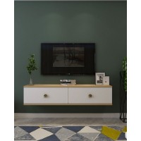 Comodă TV Hanah Home Zuzu 120 Sapphire Oak White Gold