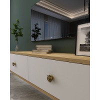 Comodă TV Hanah Home Zuzu 120 Sapphire Oak White Gold imaginea #3 — magazin online Desire.md