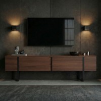 Comodă TV Hanah Home Onera Milano Walnut Black imaginea #2 — magazin online Desire.md