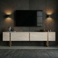 Comodă TV Hanah Home Onera Travertine Gold imaginea #2 — magazin online Desire.md
