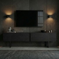 Comodă TV Hanah Home Onera Wood Black Black imaginea #2 — magazin online Desire.md