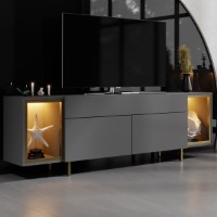 Comodă TV Hanah Home Zenith Anthracite Gold