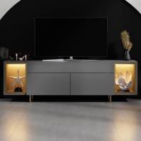 Comodă TV Hanah Home Zenith Anthracite Gold imaginea #2 — magazin online Desire.md