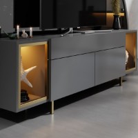 Comodă TV Hanah Home Zenith Anthracite Gold imaginea #4 — magazin online Desire.md