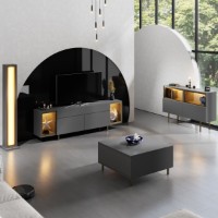 Comodă TV Hanah Home Zenith Anthracite Gold imaginea #5 — magazin online Desire.md