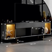 Comodă TV Hanah Home Zenith Anthracite Gold imaginea #7 — magazin online Desire.md