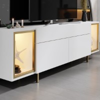 Comodă TV Hanah Home Zenith White Gold imaginea #4 — magazin online Desire.md