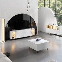 Comodă TV Hanah Home Zenith White Gold imaginea #5 — magazin online Desire.md