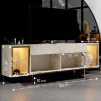 Comodă TV Hanah Home Zenith Travertine Gold imaginea #5 — magazin online Desire.md