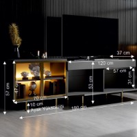 Comodă TV Hanah Home Vienna Anthracite Gold imaginea #7 — magazin online Desire.md