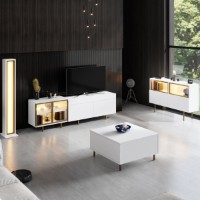 Comodă TV Hanah Home Vienna White Gold imaginea #5 — magazin online Desire.md