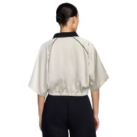 Tricou de dame Nike Sportswear Oversized Satin Light Bone/Black, s.XS imaginea #2 — magazin online Desire.md