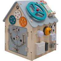 Busy Board Baby Mix House Led Wood Montessori (58310) imaginea #3 — magazin online Desire.md
