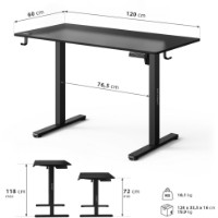 Masa de birou Sense7 Nojo Light 120x60 Black imaginea #6 — magazin online Desire.md