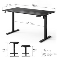 Masa de birou Sense7 Nojo Light 140x70 Black imaginea #6 — magazin online Desire.md