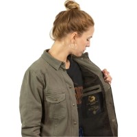 Cămașă moto John Doe Motoshirt Women Olive (JDL8003-XS) imaginea #2 — magazin online Desire.md