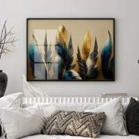 Pictură ArtShop Golden Feathers with Blue 60x40cm (PGL492-L)
