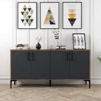 Dulăpior Hanah Home Kiev 160 Walnut Anthracite