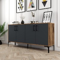 Dulăpior Hanah Home Kiev 160 Walnut Anthracite imaginea #2 — magazin online Desire.md
