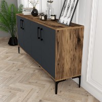 Dulăpior Hanah Home Kiev 160 Walnut Anthracite imaginea #3 — magazin online Desire.md