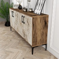 Dulăpior Hanah Home Kiev 160 Walnut White Marble imaginea #3 — magazin online Desire.md