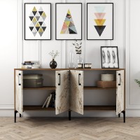 Dulăpior Hanah Home Kiev 160 Walnut White Marble imaginea #4 — magazin online Desire.md