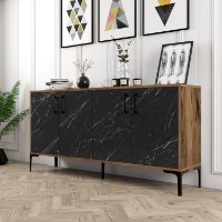 Dulăpior Hanah Home Kiev 160 Walnut Black Marble imaginea #2 — magazin online Desire.md