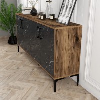 Dulăpior Hanah Home Kiev 160 Walnut Black Marble imaginea #3 — magazin online Desire.md
