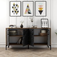 Dulăpior Hanah Home Kiev 160 Walnut Black Marble imaginea #4 — magazin online Desire.md