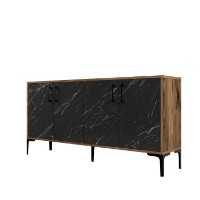 Dulăpior Hanah Home Kiev 160 Walnut Black Marble imaginea #6 — magazin online Desire.md