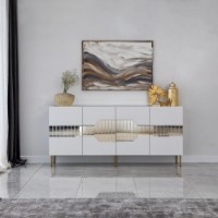 Dulăpior Hanah Home Milan White Gold
