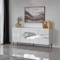 Dulăpior Hanah Home Milan White Gold imaginea #2 — magazin online Desire.md