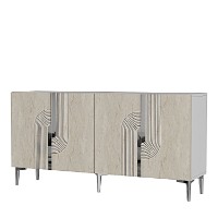 Dulăpior Hanah Home Meyra 150 White Travertine Silver imaginea #3 — magazin online Desire.md