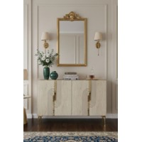 Dulăpior Hanah Home Meyra 120 White Travertine Gold imaginea #3 — magazin online Desire.md